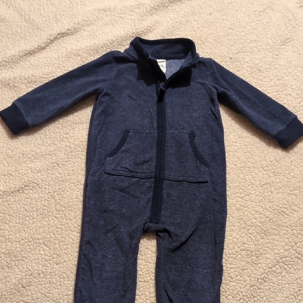 Carter's Blue Cozy Footie One Piece with Zipper